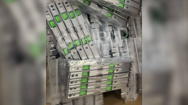 Double green wheel rollers are packed and ready.