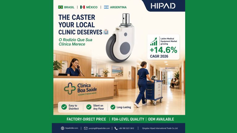 A quiet, clean, and reliable caster can improve the daily movement of medical equipment.